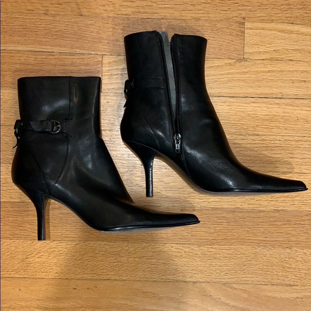 Nine West Baylee Black Leather Boots 8M